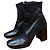 Botines de cuero negro con tacón bloque Prada