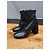 Botines de cuero negro con tacón bloque Prada - vista 10