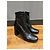 Botines de cuero negro con tacón bloque Prada - vista 2