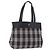 Burberry Borsa Tote Nova Check in nylon nero e argento Auth 174568
