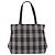 Burberry Borsa Tote Nova Check in nylon nero e argento Auth 174568 - vista 3