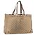 Borsa Tote Abbey GG Canvas Gucci Beige Oro 141472 Auth BSZ183 D'oro