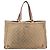 Borsa Tote Abbey GG Canvas Gucci Beige Oro 141472 Auth BSZ183 D'oro - vista 2