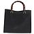 Borsa a mano in pelle Gucci Bamboo nera e oro 002 1186 0260 Auth ep13783 Nero D'oro - vista 2