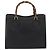 Borsa a mano in pelle Gucci Bamboo nera e oro 002 1186 0260 Auth ep13783 Nero D'oro - vista 3