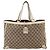 Borsa Tote Abbey GG Canvas Gucci Beige Oro 141472 Auth ARZ280 D'oro - vista 2