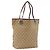 Gucci Borsa Tote GG in Canvas Beige Argento 120836 Auth BSZ011