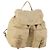 PRADA Backpack Nylon Beige Silver Auth 170950 Silvery