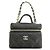 Portachiavi in pelle nera Chanel Nero