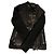 Gucci Lederjacke Schwarz mit Wollärmeln
