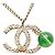 Chanel Coco Mark Farbstein-Halskette Silber Grün - Ansicht 3