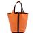 Hermès Picotin 18 Bicolor Orange aus Clemence Dunkelbraun