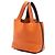 Hermès Picotin 18 Bicolor Orange aus Clemence Dunkelbraun - Ansicht 2
