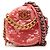 Clutch rotondo Chanel in agnello rosa con paillettes 19 con catena
