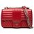 Diagramme Bolso Diagrama de Cuero Suave Rojo Mediano Impunture de Prada