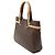 Borsa a mano in pelle marrone Gucci con nastro Web Marrone scuro - vista 2
