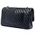 Chanel Nero Medio Classico Chevron Pelle di Agnello Doppio Flap - vista 2