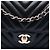 Chanel Nero Medio Classico Chevron Pelle di Agnello Doppio Flap - vista 7