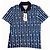 Lacoste Polo mit Blauem und Weißem Geometrischem Muster Schwarz