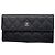 Timeless Cartera larga de piel de ternera granulada negra Chanel Negro
