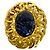 Farbstein-Brosche mit Coco-Logo von CHANEL Golden Metallisch