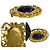 Farbstein-Brosche mit Coco-Logo von CHANEL Golden Metallisch - Ansicht 2