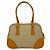 Bolsa tote 2 em 1 em lona e couro com logo triangular Prada Marrom Bege - vista 4