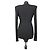 Alexandre Vauthier Schwarzer Jersey Bodysuit mit V-Ausschnitt und Ring - Ansicht 2