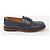 Mocassini Gucci Interlocking G in pelle blu navy - vista 3