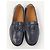 Mocassini Gucci Interlocking G in pelle blu navy - vista 4