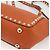 Bolso de mano de cuero Valentino con tachuelas 2 en 1 dorado naranja marrón Auth BA11416 - vista 10