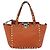 Bolso de mano de cuero Valentino con tachuelas 2 en 1 dorado naranja marrón Auth BA11416 - vista 13