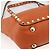Bolso de mano de cuero Valentino con tachuelas 2 en 1 dorado naranja marrón Auth BA11416 - vista 15