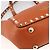 Bolso de mano de cuero Valentino con tachuelas 2 en 1 dorado naranja marrón Auth BA11416 - vista 17