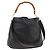 Borsa a Spalla in Pelle Gucci Bamboo 2way Nera Oro 001 1577 Auth BA11229 Nero D'oro
