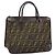 Borsa a mano in tela Zucca FENDI nera e marrone Auth ep13687 Nero
