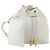 Zaino CHANEL in pelle bianca oro CC Auth gh1739 Bianco D'oro