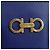 Salvatore Ferragamo Gancini Sofia Handtasche Leder 2-Wege Blau Gold Auth ARZ486A Golden - Ansicht 17