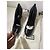 Scarpe con tacco Gucci in pelle nera con borchie dorate - vista 7