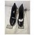 Scarpe con tacco Gucci in pelle nera con borchie dorate - vista 9