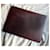 Yves Saint Laurent Pochette YSL cuir grainé marron Bordeaux Marron foncé  - vue 3