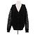 Alexander Wang Schwarzer Cardigan mit weißen Streifen
