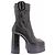 Saint Laurent Stivali neri con tacco e piattaforma in pelle Nero - vista 2