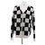 Autre Marque Karierte Mohair-Cardigan Schwarz