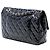 Chanel Nero Medio Classico in Pelle Verniciata Doppio Flap - vista 2