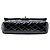 Chanel Nero Medio Classico in Pelle Verniciata Doppio Flap - vista 3