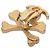 Clip-On Ohrringe aus vergoldetem Messing mit lackierten Totenkopf-Crossbones von Chanel Golden - Ansicht 3