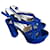 Sandali platform Prada in suede blu