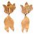 VINTAGE LANVIN SET BROSCHE UND BLATT-ÖHRRINGE AUS GOLDMETALL Golden - Ansicht 4