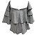 Autre Marque Blusa de rayas off-shoulder en algodón negro y blanco de Caroline Constas - vista 3